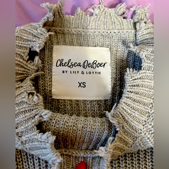 Distressed Grey Sweater - Picture 2 of 2